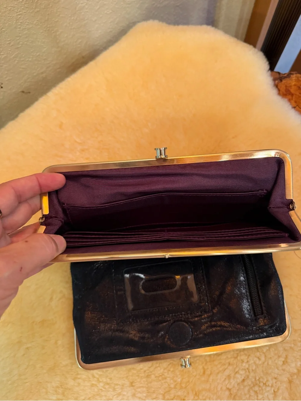 HOBO The Original Buffed Hide Black Lauren Wallet